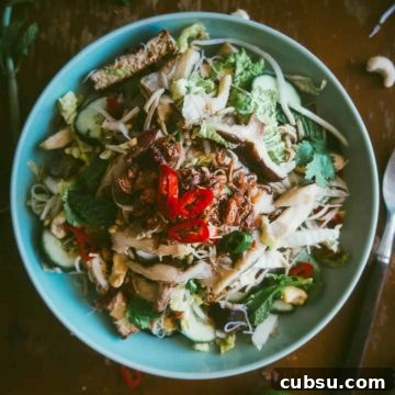 Asian Mushroom Noodle Salad with Sesame-Ginger Dressing 5 a salad made with Asian mushrooms served on a plate