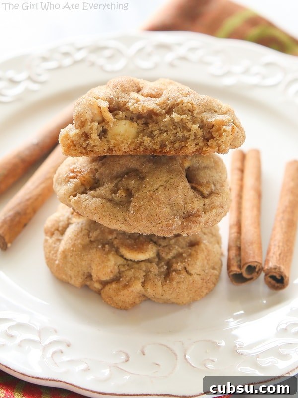 Appledoodle Cookies - An apple version of a snickerdoodle with small pieces of apple and a soft and chewy inside.