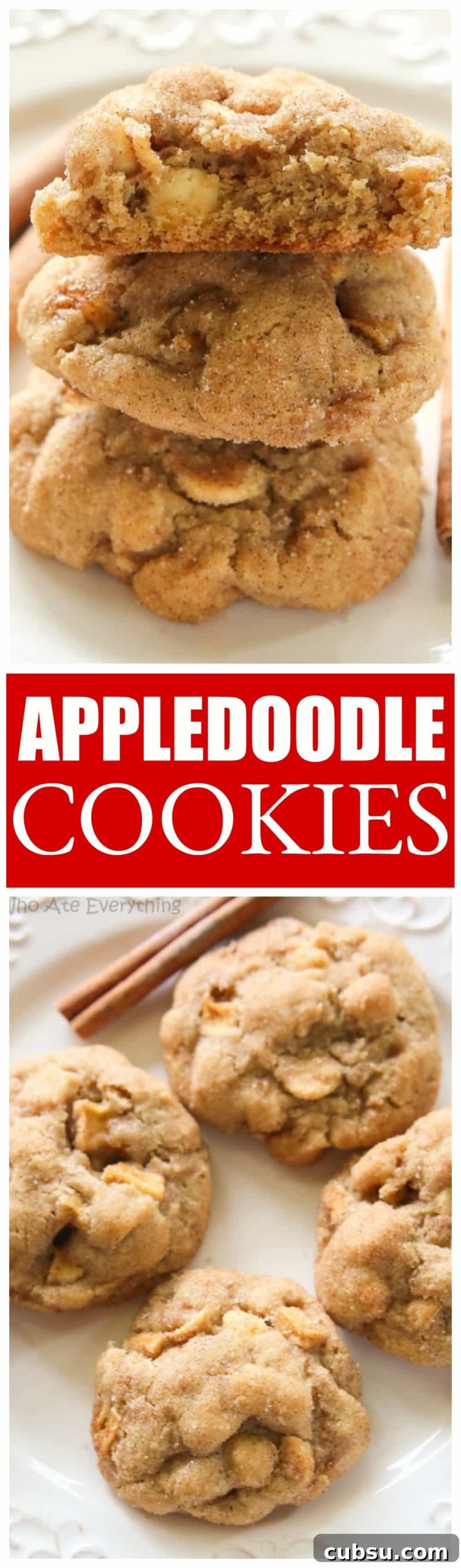 Appledoodle - a snickerdoodle meets an apple! This cookie is perfect for fall or anytime.