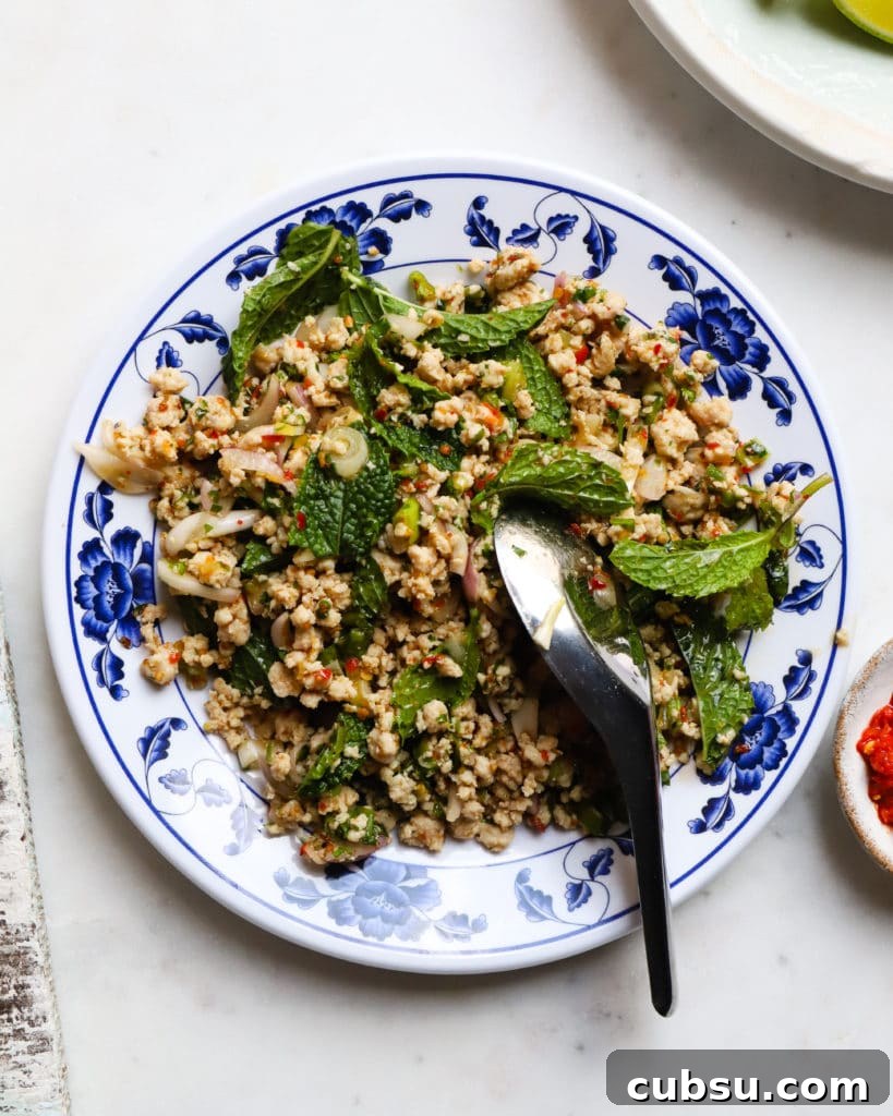 Authentic Thai Chicken Larb Recipe: Zesty Ground Chicken Salad 2 Thai Chicken Larb