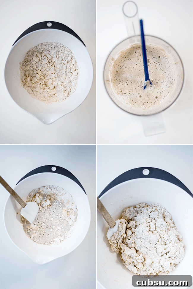 collage of steps showing how to make croissants dough