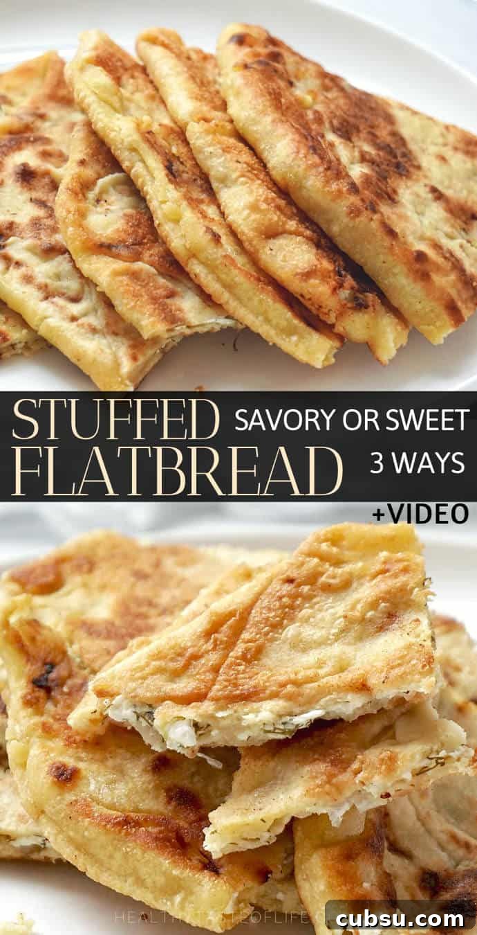 Stuffed Flatbreads: Potato, Cheese & Sour Cherry Recipes 2 Stuffed flatbread with savory fillings