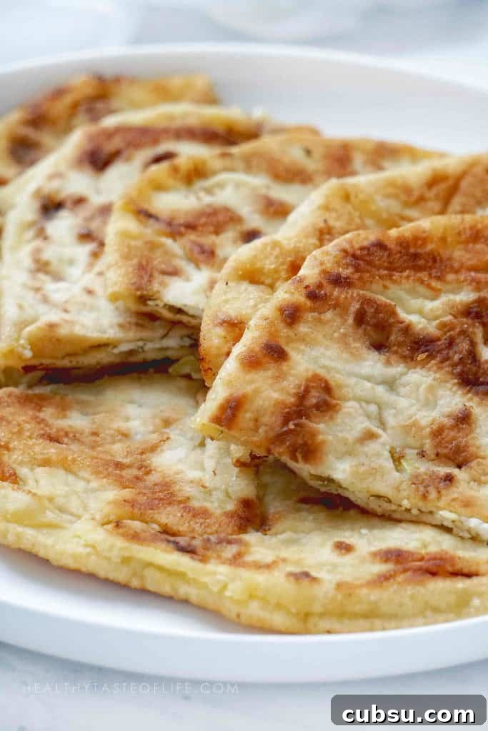 Stuffed Flatbreads: Potato, Cheese & Sour Cherry Recipes 3 This homemade stuffed flatbread recipe makes crisp as well as soft golden brown flatbread stuffed with potato (vegan option), cheese filling or sweet filling (apples and sour cherries).