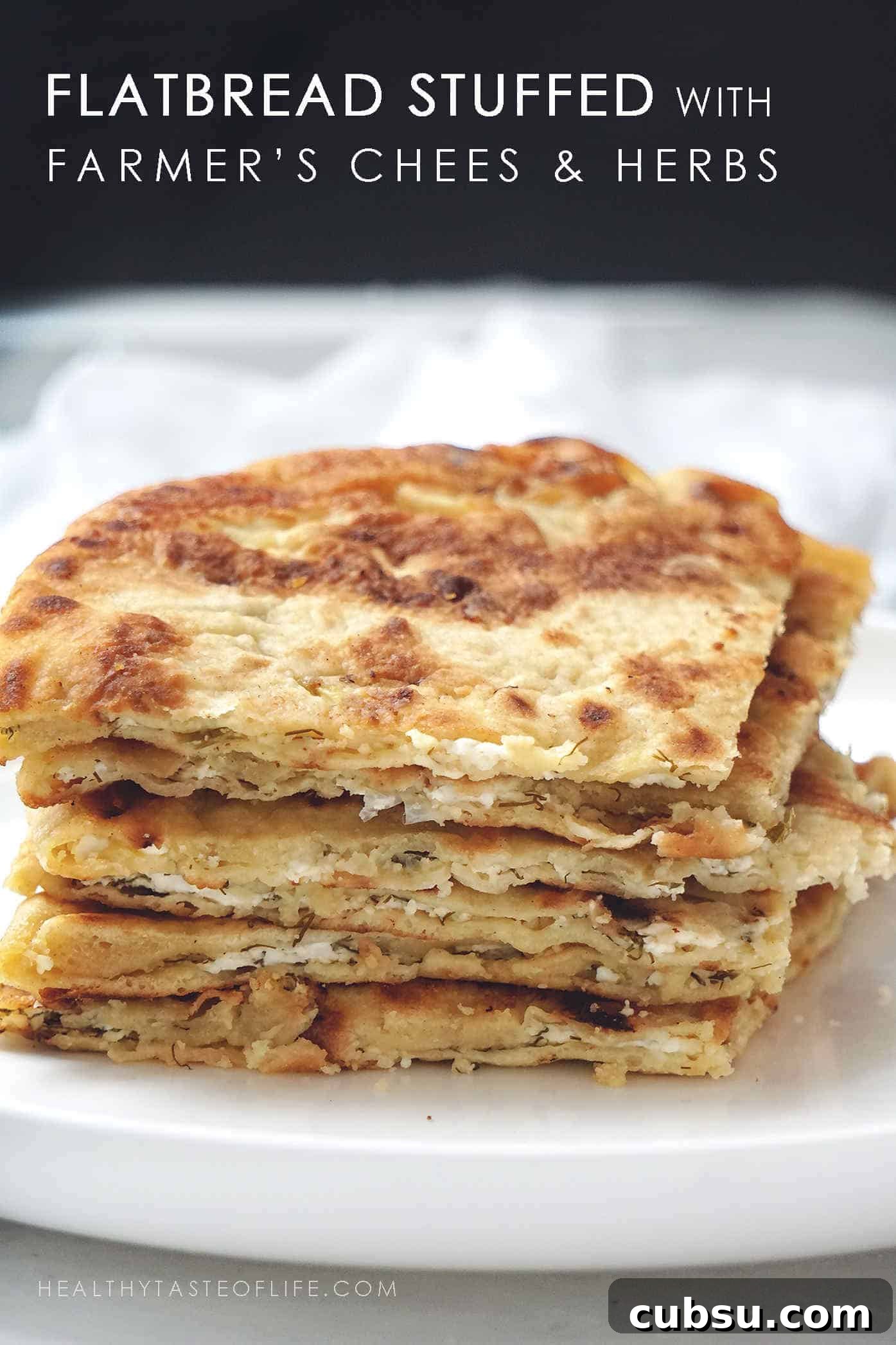 Stuffed Flatbreads: Potato, Cheese & Sour Cherry Recipes 6 homemade stuffed flatbread or paratha with farmer's cheese