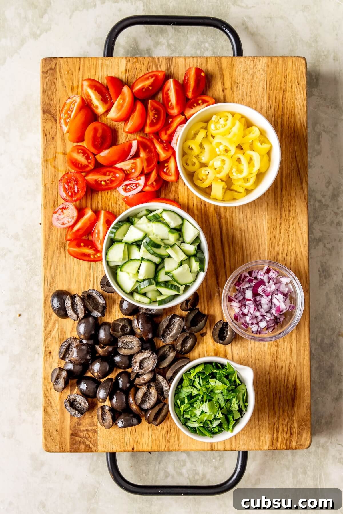 High-Protein Greek Chicken Salad with Feta & Tzatziki Dressing 11 How to Make High Protein Greek Chicken Salad Step 3 - Olivia Adriance