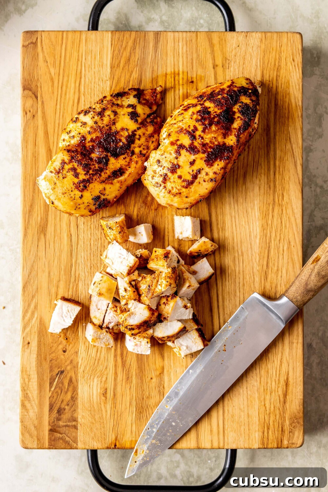 High-Protein Greek Chicken Salad with Feta & Tzatziki Dressing 13 How to Make High Protein Greek Chicken Salad Step 5 - Olivia Adriance