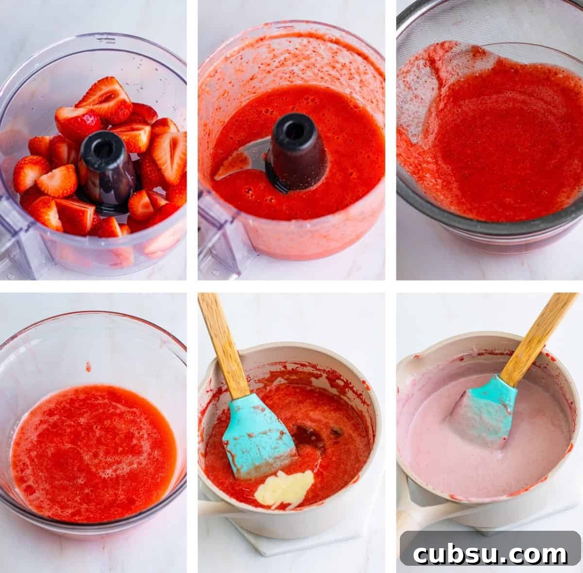 how to make the puree for Strawberry ice cream