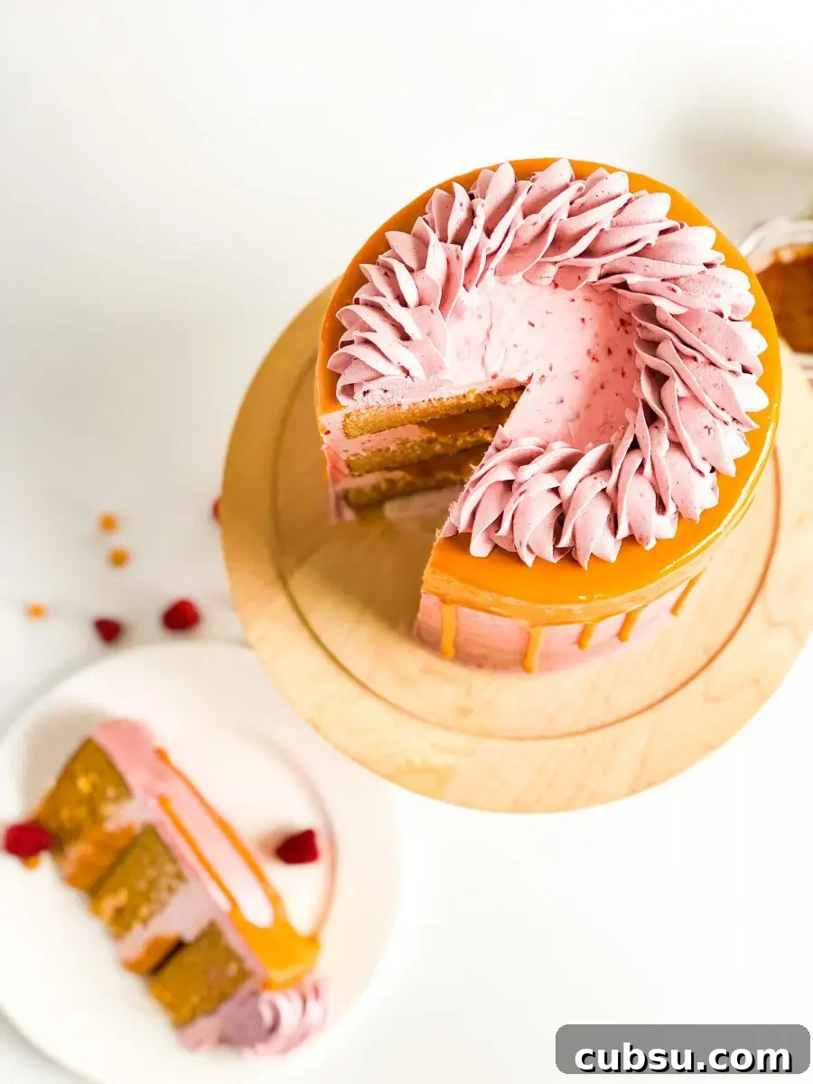 Smoked Butterscotch Cake with Raspberry Glaze: A Decadent Recipe 4 Raspberry Buttercream and Butterscotch Ganache