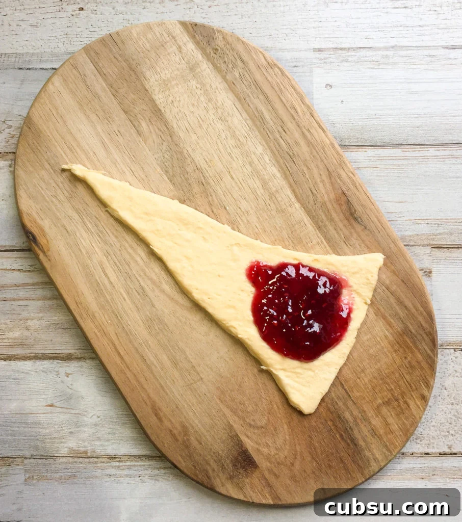 Razzleberry Crescent Rolls: Flaky Fruit-Filled Pastries Tutorial 3 Crescent roll with jam