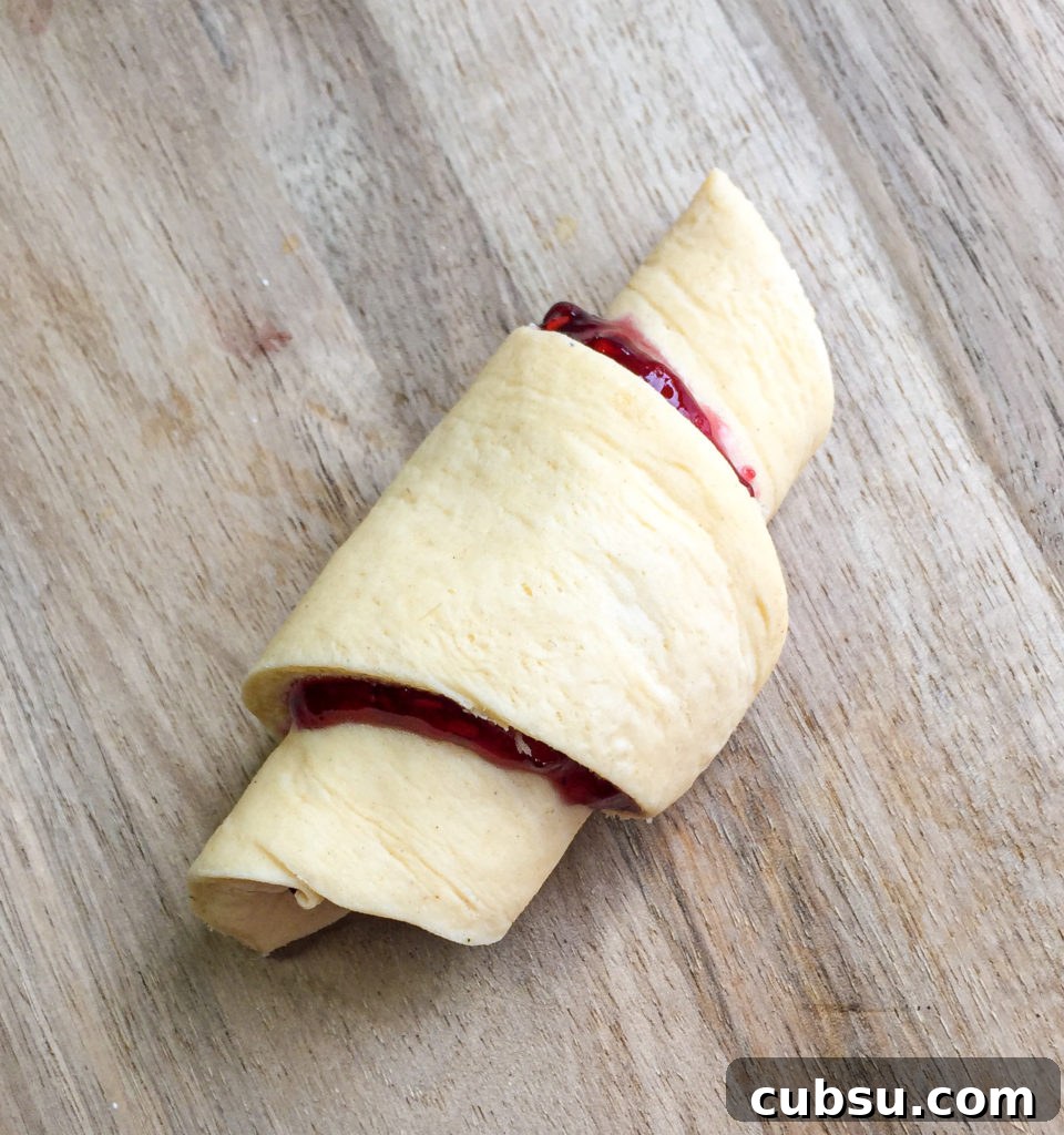 Razzleberry Crescent Rolls: Flaky Fruit-Filled Pastries Tutorial 5 Rolled Crescent Roll