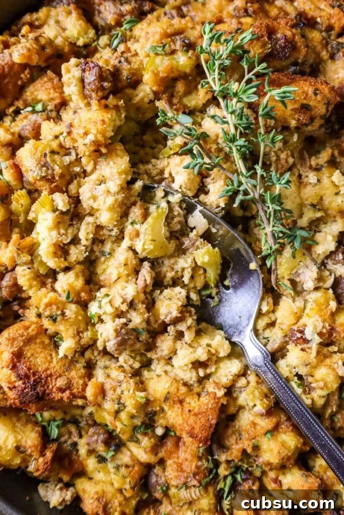 Traditional Sausage Stuffing with Potato Bread