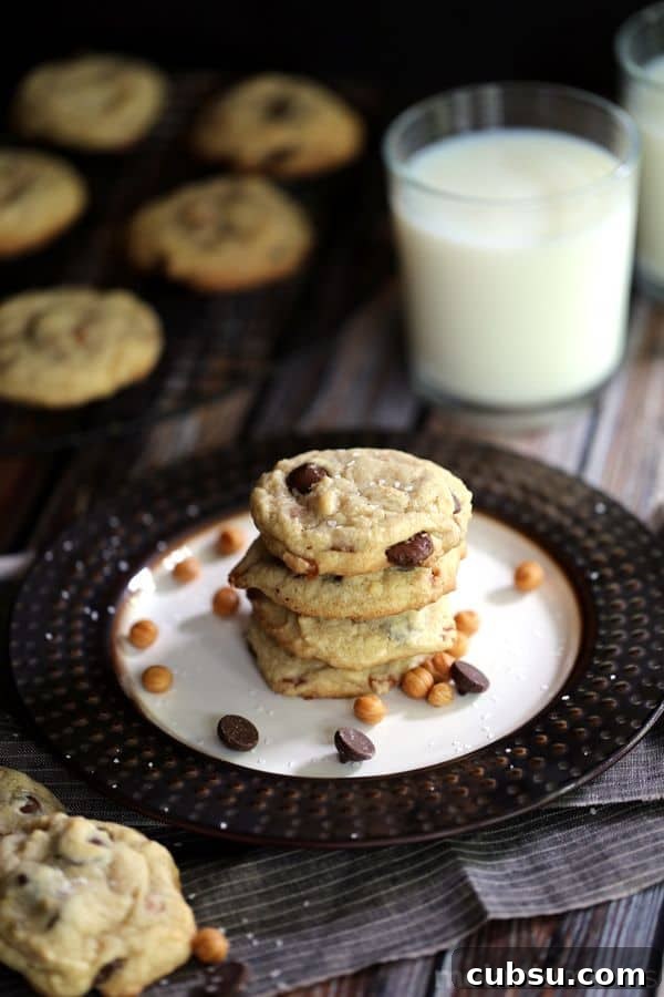 Salted Caramel Dark Chocolate Chip Cookies | Melanie Makes