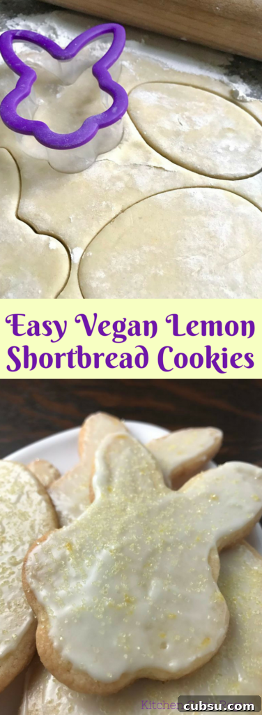 Easy Vegan Lemon Shortbread Sugar Cookies - Kitchen Gone Rogue