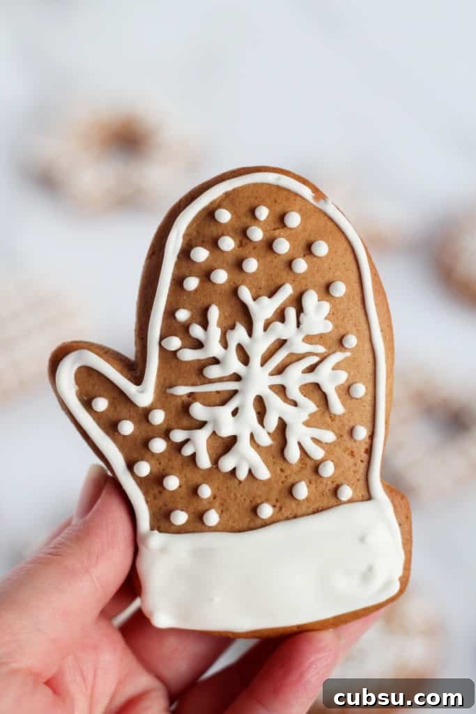 Gingerbread Soft Cookies (Perníčky) – Traditional Czech Recipe 3 gingerbread cookie glove decorated with icing
