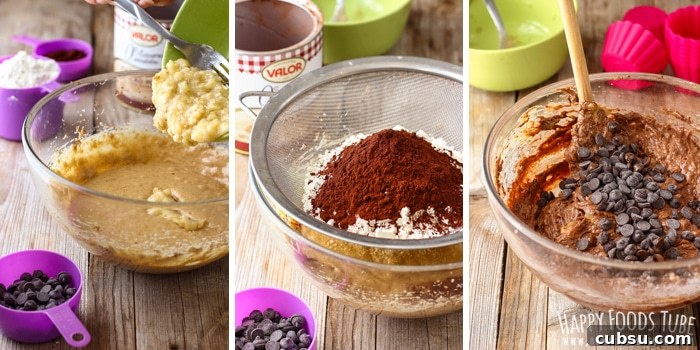 Step by Step How to Make Double Chocolate Chip Banana Muffins Picture