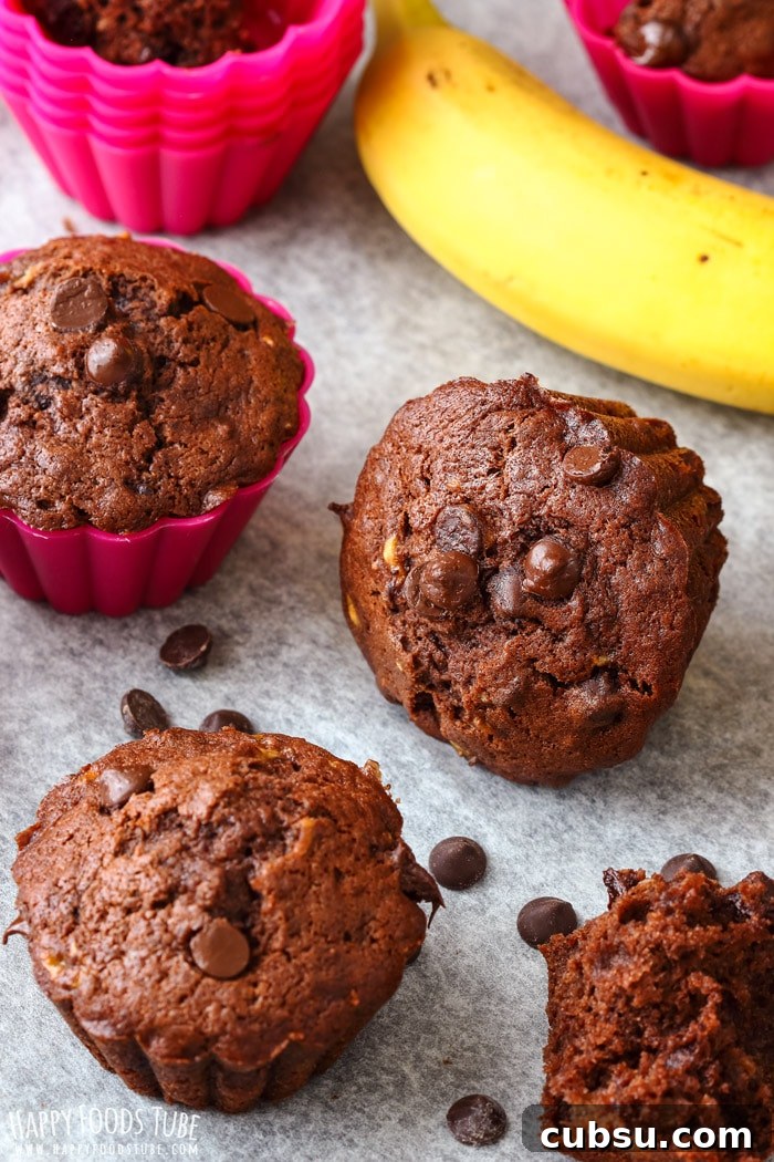 Double Chocolate Chip Banana Muffins Photo