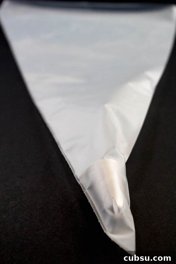 Preparing a piping bag step-by-step