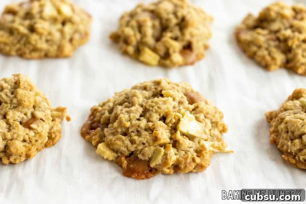 baked cookies on parchment