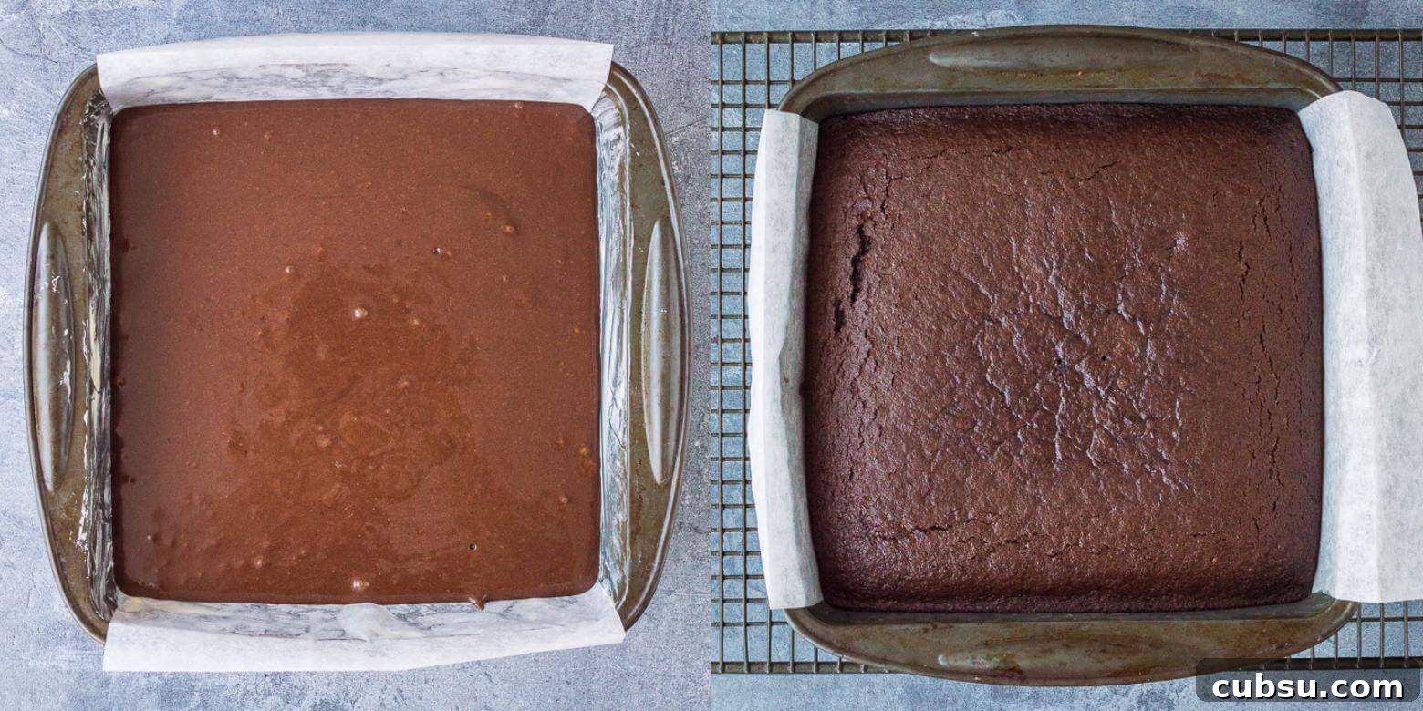 Decadent Vegan Chocolate Cake Recipe: Moist, Dairy-Free Slice 6 easy vegan chocolate cake step 2 - baking the cake