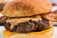 Peanut Butter Bacon Burger with Caramelized Onions