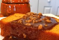Pumpkin Pound Cake with Walnut Caramel Drizzle