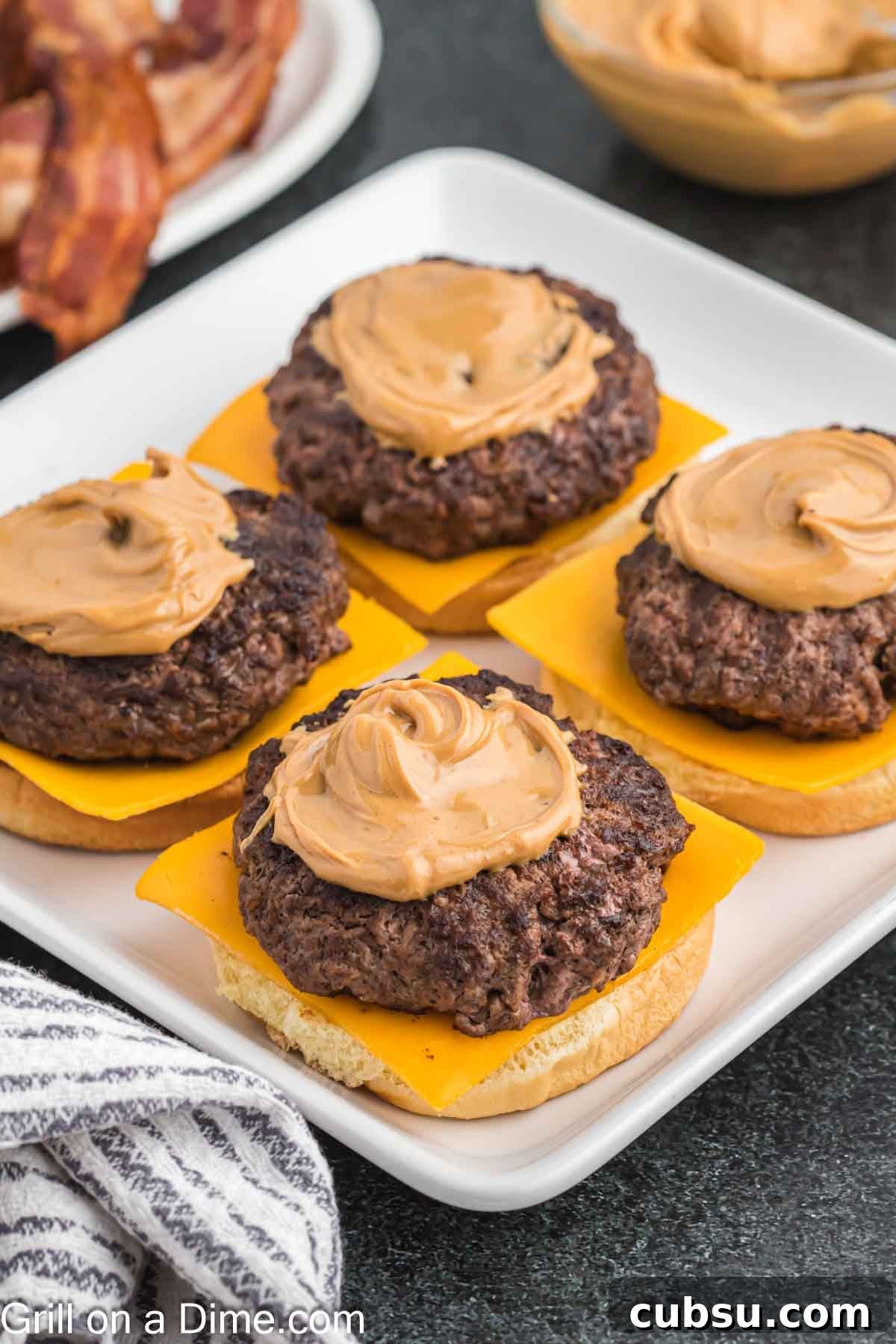 Peanut Butter Burgers on a platter