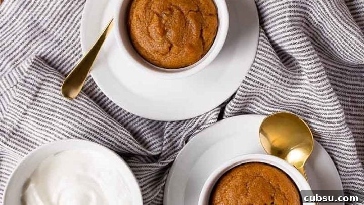 Pumpkin Cakes in Ramekins. Small batch pumpkin cakes for two