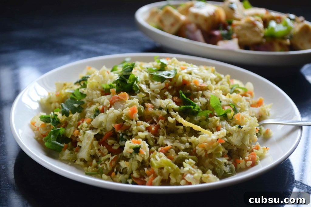 Served Cauliflower Fried Rice