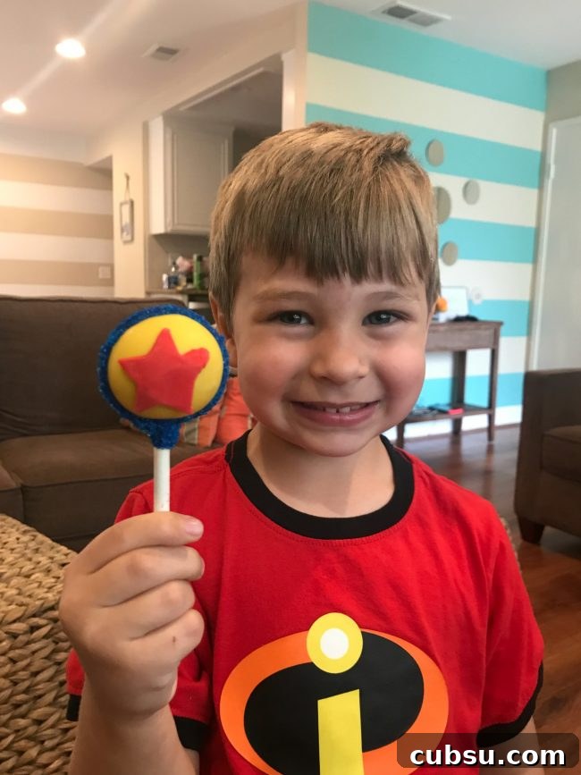 Pixar ball cake pop