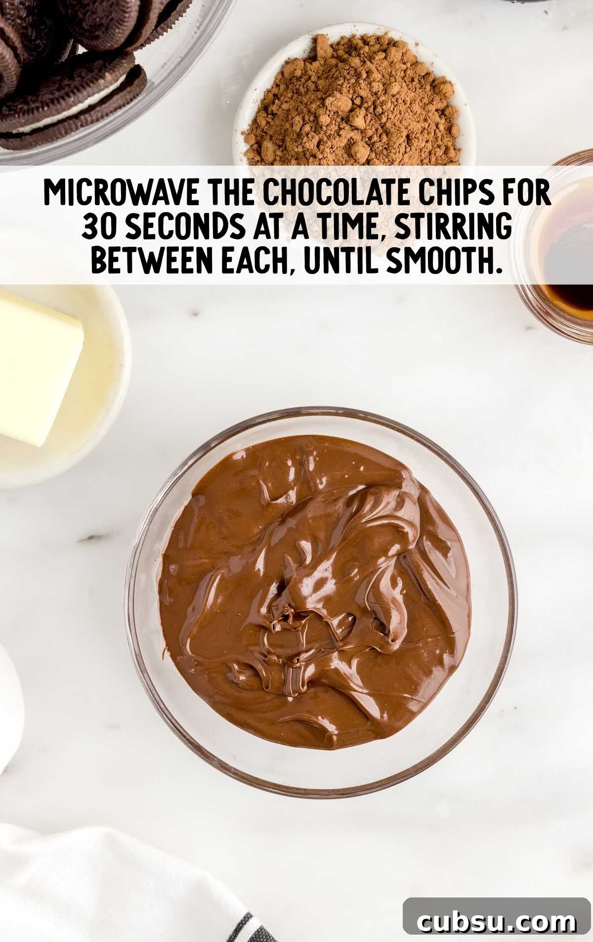 melted chocolate in a cup