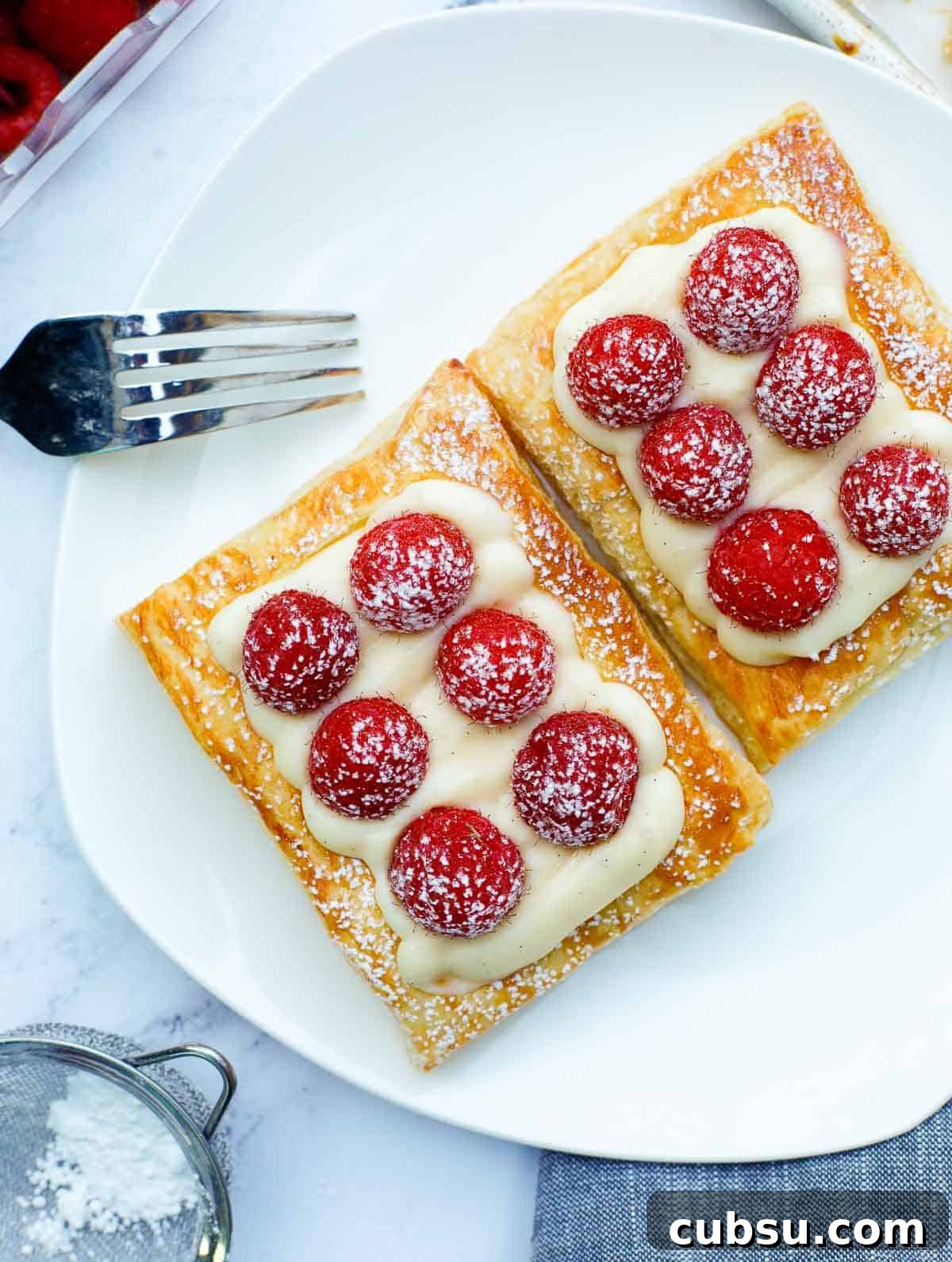 raspberry puff pastry dessert