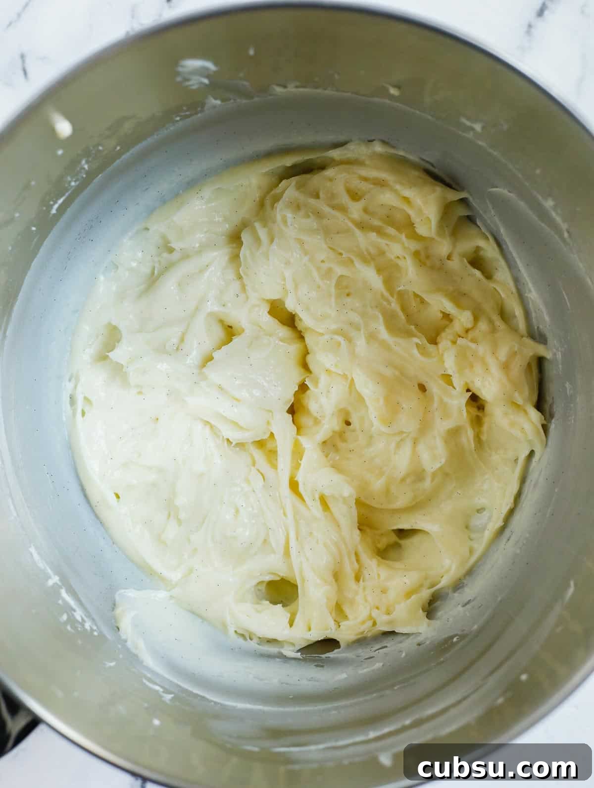 whipped creme patissiere in a bowl