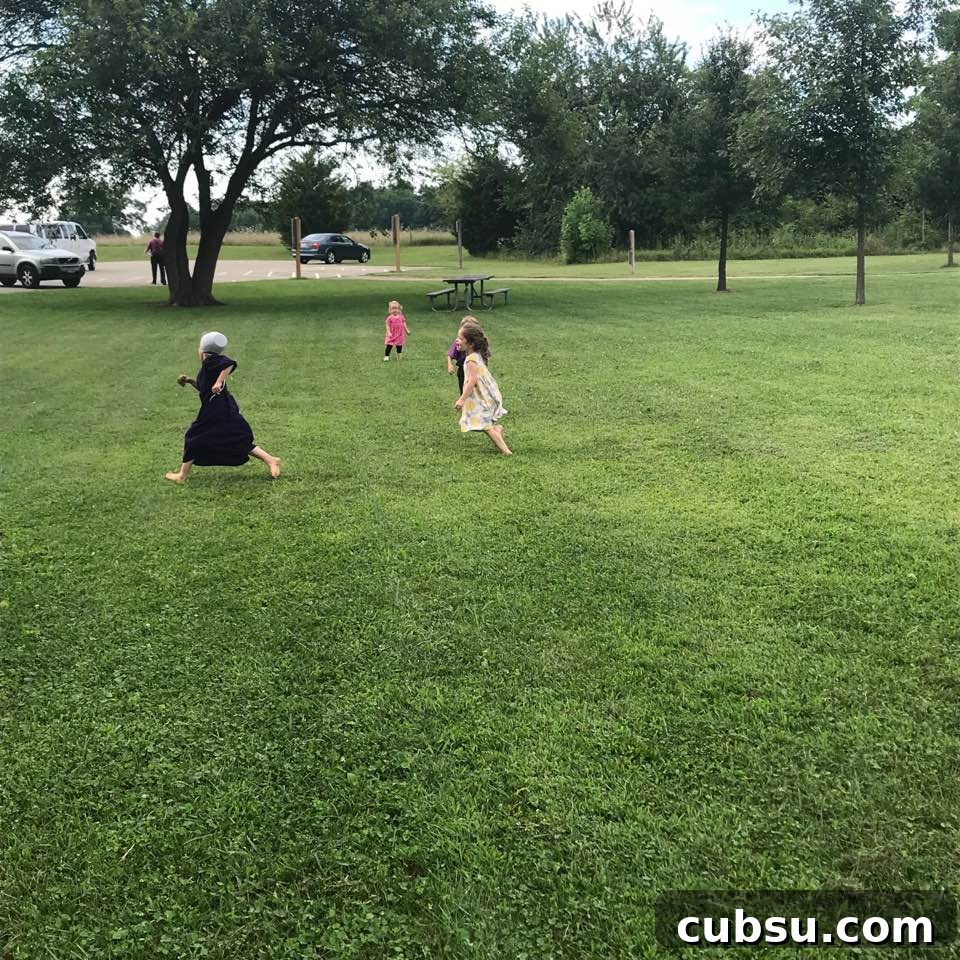 Kids running and playing