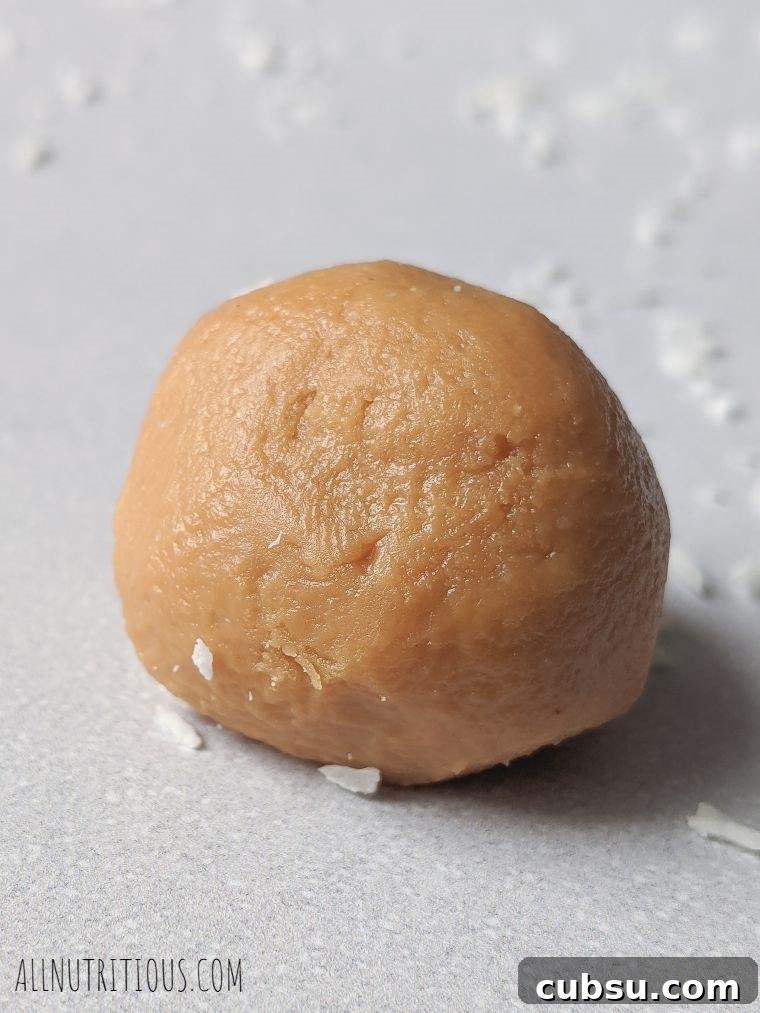 peanut butter ball close up