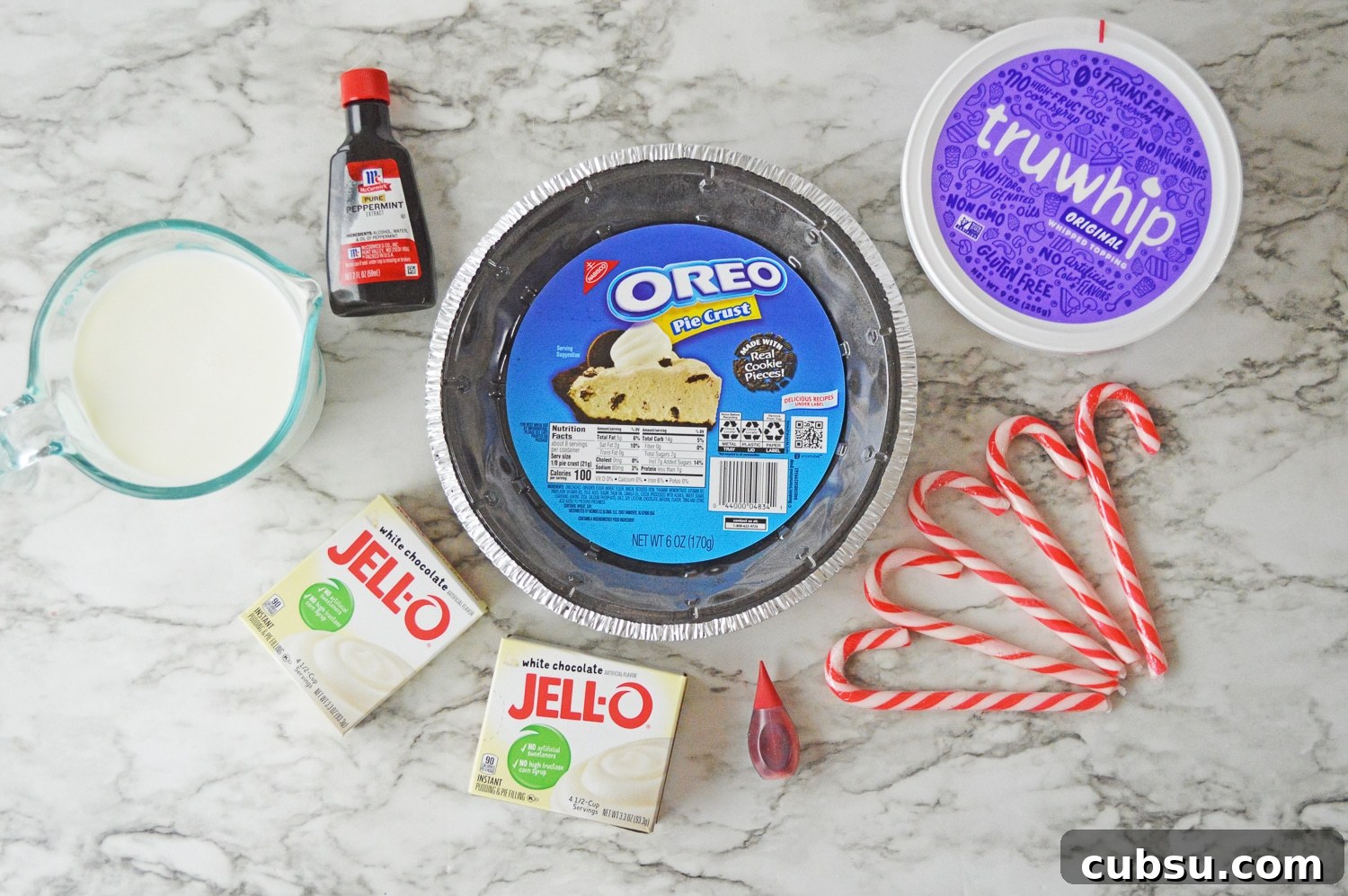 Ingredients for Peppermint Pie 