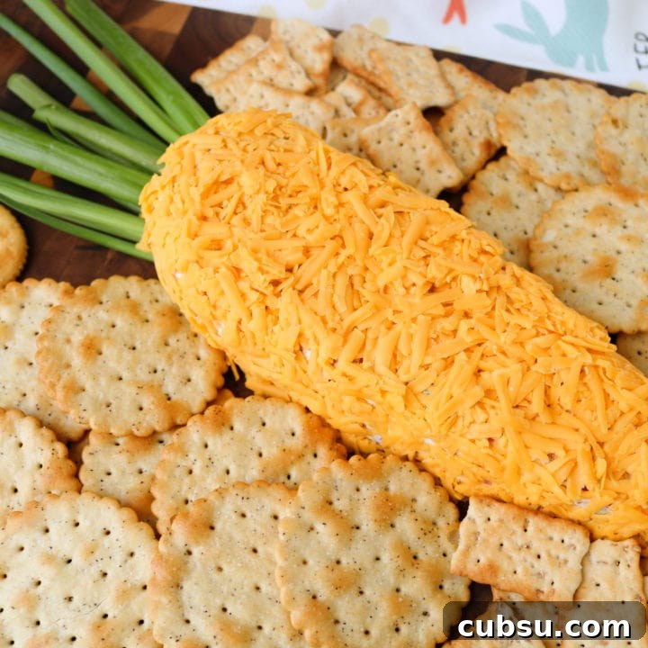 Mix up this easy carrot shaped cheeseball using only 4 ingredients.