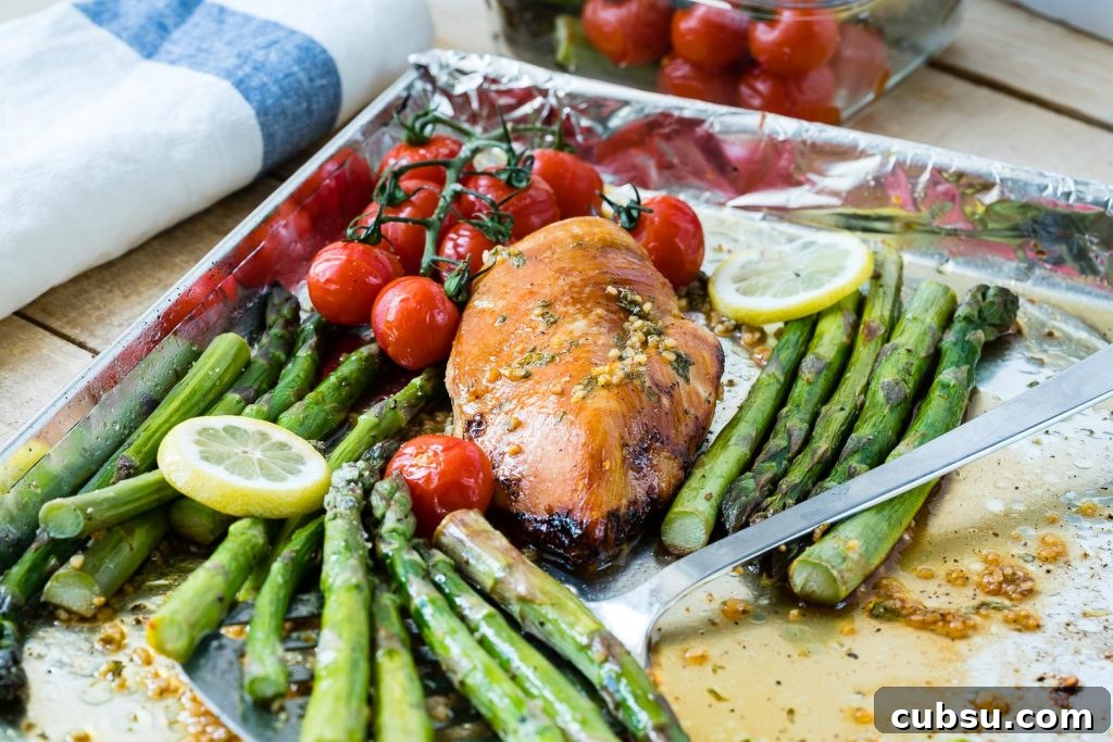 Healthy Sheet Pan Honey Garlic Chicken Recipe Asparagus