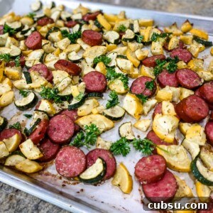 Sheet pan sausage and vegetables