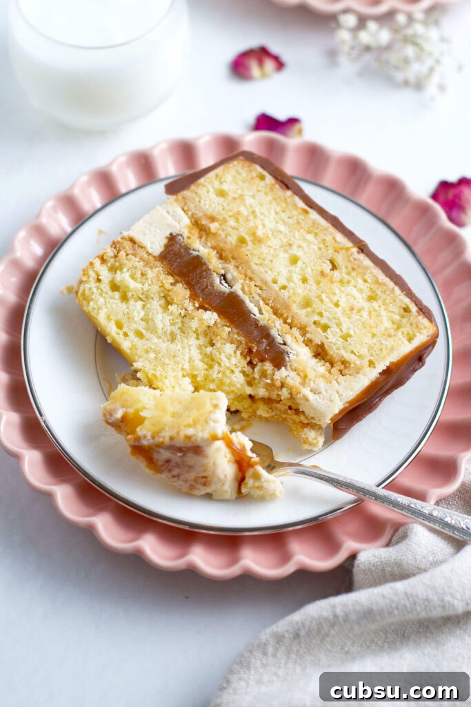 slice of cake with a cup of milk