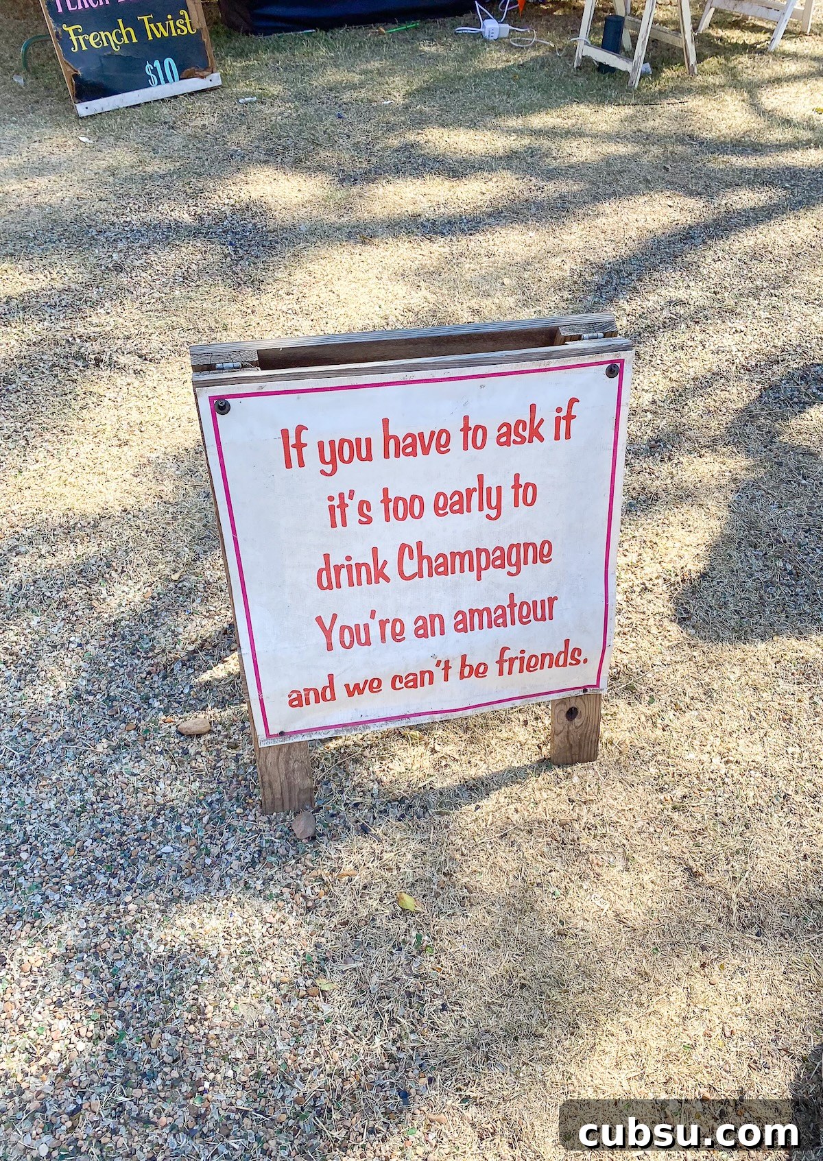 A festive sign at the Bubble Lounge at Zapp Hall, a popular girls' day stop in Warrenton.