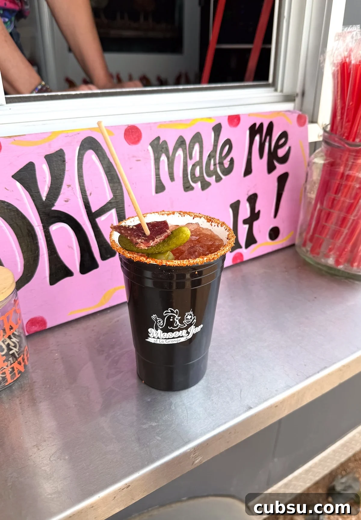 A gourmet Bloody Mary from the Mason Jar trailer in Warrenton, TX.