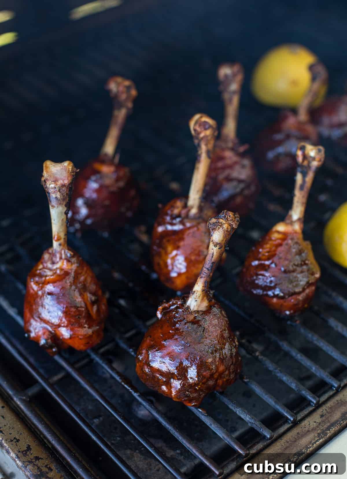 Chicken Drumsticks cooking on the grill